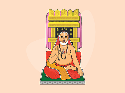 Shri Raghavendra Swami faith illustrator vector