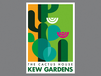 The Cactus House - Kew Gardens geometric illustration illustrator poster poster design vector