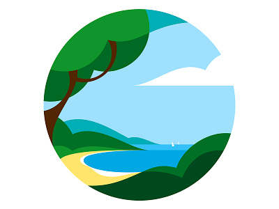 Sea view beach illustration illustrator seaside vector vector illustration view