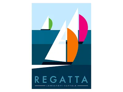 Sailing Regatta boats design geometric illustration illustrator ocean poster poster design regatta sailing sea travel poster vector vector illustration yachts