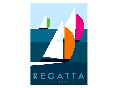Sailing Regatta boats design geometric illustration illustrator ocean poster poster design regatta sailing sea travel poster vector vector illustration yachts