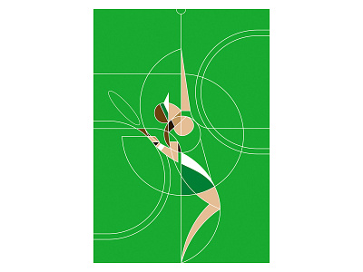 Tennis circles design geometric graphics green illustration illustrator poster poster design shapes tennis tennis ball tennis player vector vector illustration wimbledon