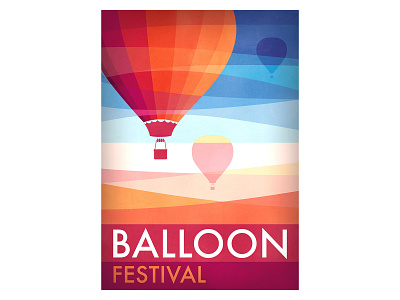 Balloon Festival advertising design hot air balloon illustration illustrator poster poster art poster design retro travel poster vector vector illustration vintage