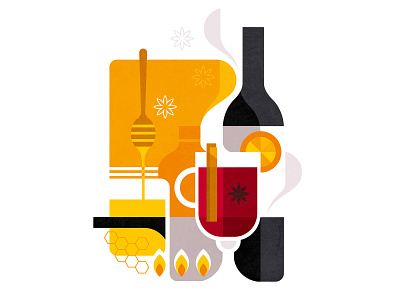 Mulled wine design drink editorial editorial illustration food and drink food illustration illusion illustration illustrator mulled wine orange vector vector illustration