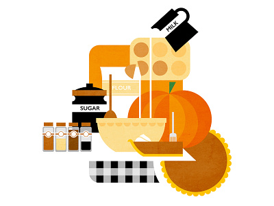 Pumpkin pie design editorial editorial illustration food and drink food illustration illustration illustrator ingredients pumpkin pie vector vector illustration vectors