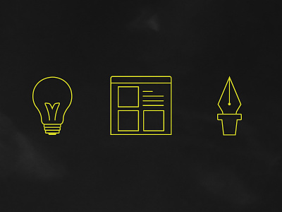 personal icons icons lightbulb pen wireframe
