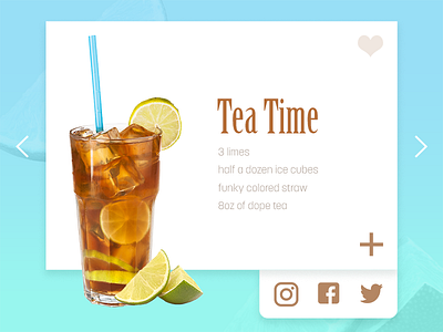 #010 Social Share 010 app cards daily dailyui drink food recipe share social tea ui