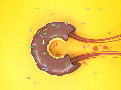 Doughnut C 3d c4d cgi doughnut illustration lettering typography