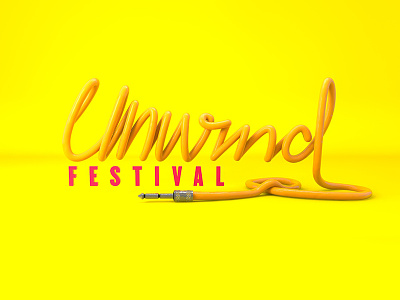 Unwind Festival 3d c4d cgi illustration lettering typography