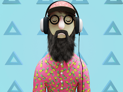 Hipster 3d c4d cgi characters cinema4d hipster illustration