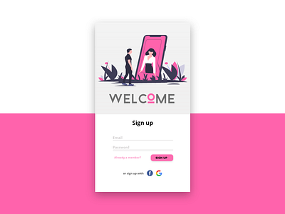 Dating App Sign up - Daily UI challenge 001 adobexd app app design dailyui dailyuichallenge dating app dribbble signup ui