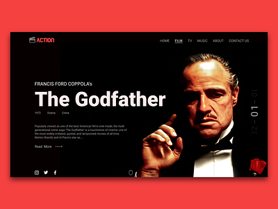 The Godfather 🎥 adobexd colour design flat grid interface landing landing page movie ui uidesigner ux web website website design webui