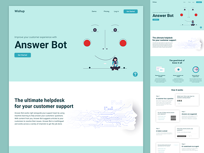 Wishup - Landing Page ai b2b bot chat chat app chat bot chat box chatbot colorful design landing landing page modern photoshop ui ui ux user experience user interface virtual customer assistant website