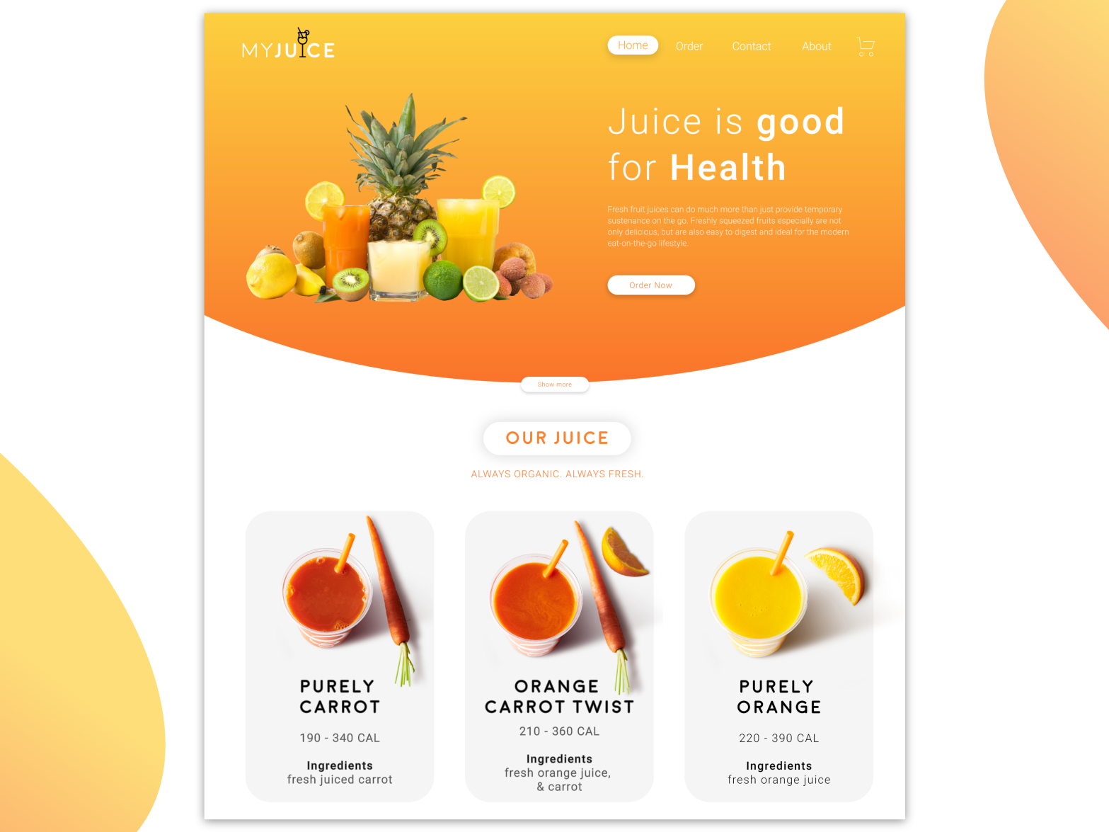 My Juice  UI Concept by Vikas Kumar on Dribbble