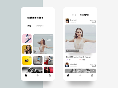 Video app app design fashion new ux video video app
