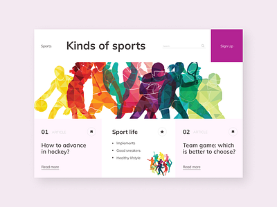 Sport site bright colors design new ui ux website website design