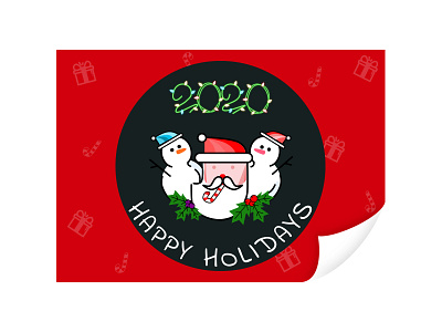 Card "Happy Holidays" 2020 trend bright colors design holiday card logo new new year ui