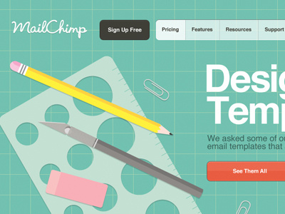 MailChimp Redesign button illustration redesign website