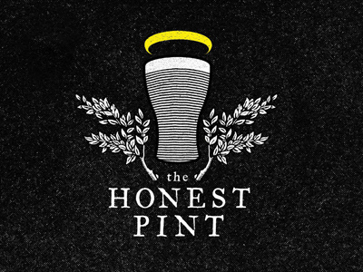 Honest Pint In Progress bar beer black foliage logo old world