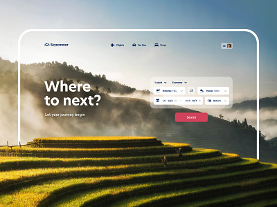 Skyscanner Concept Landing Page flight booking flight search flights illustration landing landing design landing page landing page design photography skyscanner travel travel app traveling ui design vietnam visual design