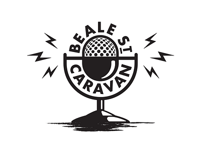 Beale Street Caravan black and white logo microphone podcast radio