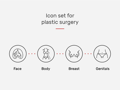 Icon set for plastic surgery brand design design graphic design icon icon set icons illustration illustrator plastic surgery surgery type ui ui design vector web