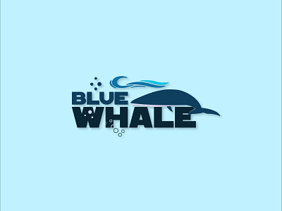 Blue Whale design illustration logo