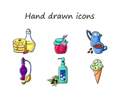 Hand Drawn Icons cute design digitalart graphic design icons ui
