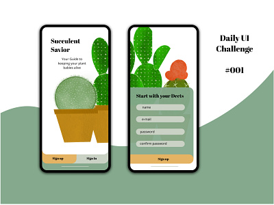 Daily UI #001 001 affinity dailyui dailyui 001 figma succulents