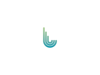 New brand for U... blue brand design green line logo u