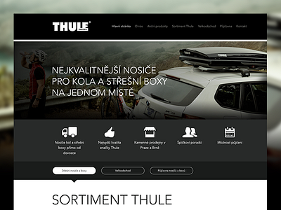 Thule Sweden Homepage black clean color design site ux web white