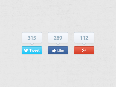 Social Buttons - Free PSD blue buttons fans google icon like red share social twitter ui