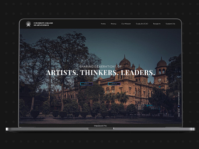 University College of Art & Design- Landing Page design ui ux web