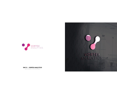 Vortex Analytics -Day 11 branding design flat icon illustration illustrator logo logochallenge minimal