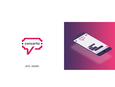 Concerto -Day 25 branding design flat icon illustration logo logochallenge minimal typography website