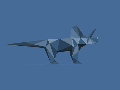 Triceratops. blue dinosaurs geometric illustration jurassic triceratops