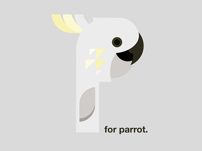 P for Parrot. black graphicdesign illustration p parrot