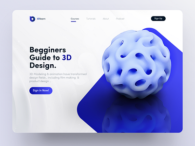 3ِD Learn Website Concept Design