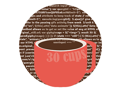 30 Cups logo commission illustration