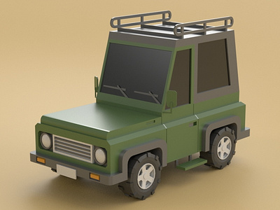 Jeep 3d 3d art 3d model 3dmodel car cartoon design illustration isometric jeep lowpoly maya off road safari vehicle
