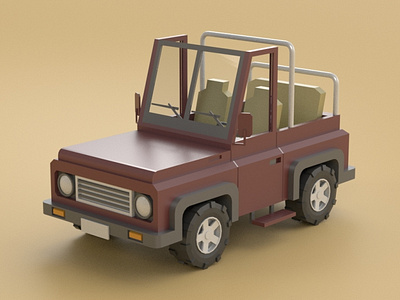 Jeep 3d 3d art 3d model 3dmodel car cartoon design illustration isometric jeep lowpoly maya off road offroad suv vehicle