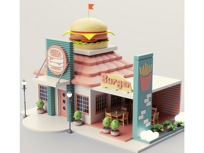 Burger Shop burger burger shop illustration pizzeria