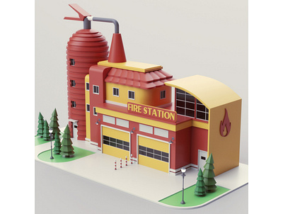 Fire Station fire fire station illustratio station