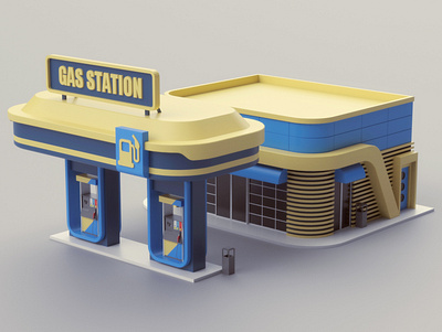 Gas Station fuel gas gas station illustration