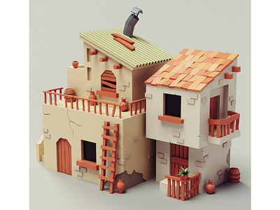 Lowpoly Mediterranean House