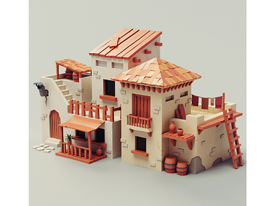 Lowpoly Mediterranean House