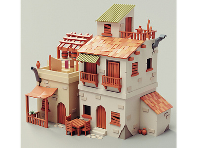 Lowpoly Mediterranean House