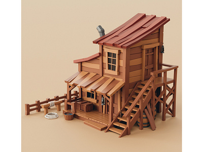 Lowpoly Wild West House