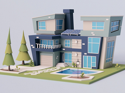 Cartoon Modern House