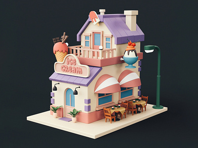 Cartoon Ice Cream Shop